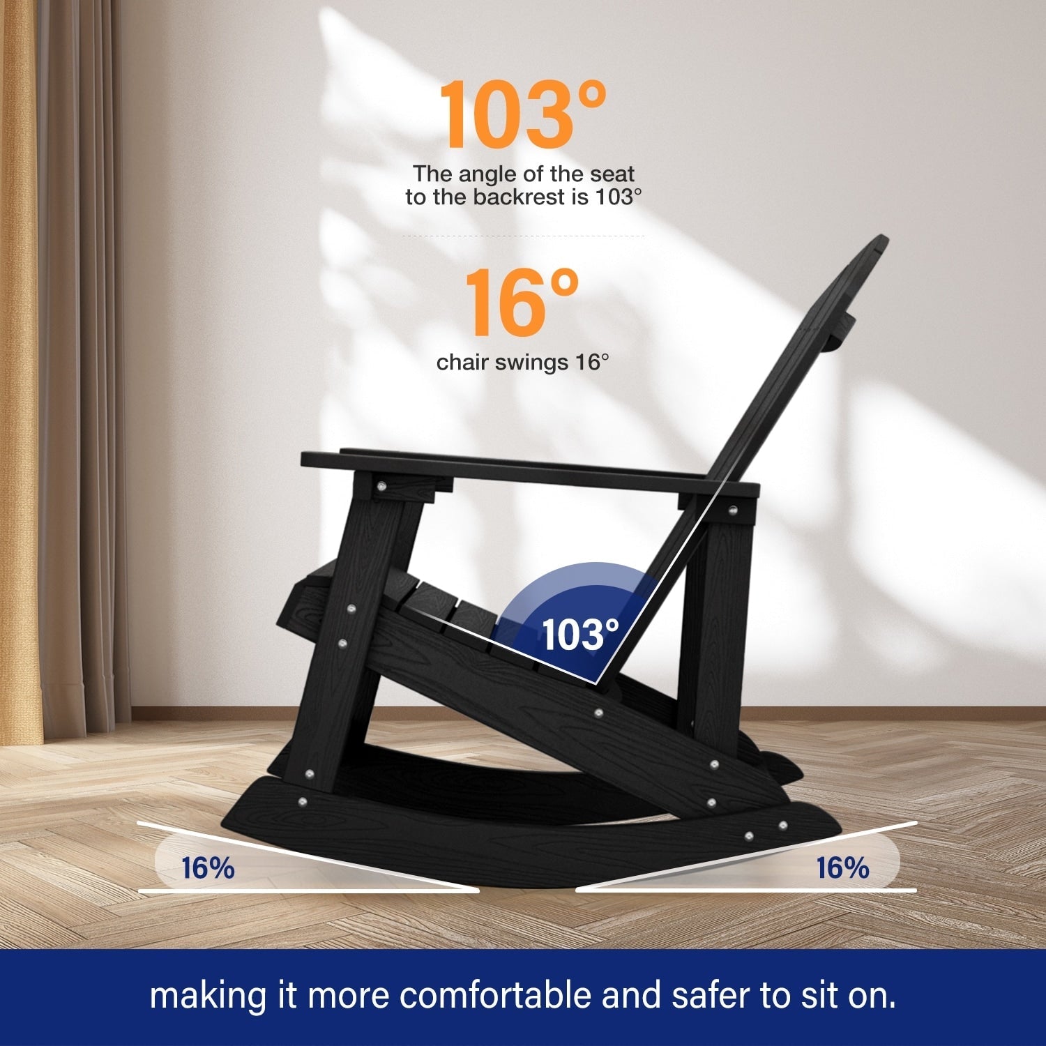 Fauteuil à bascule d'extérieur WINSOON tout temps, lot de 2