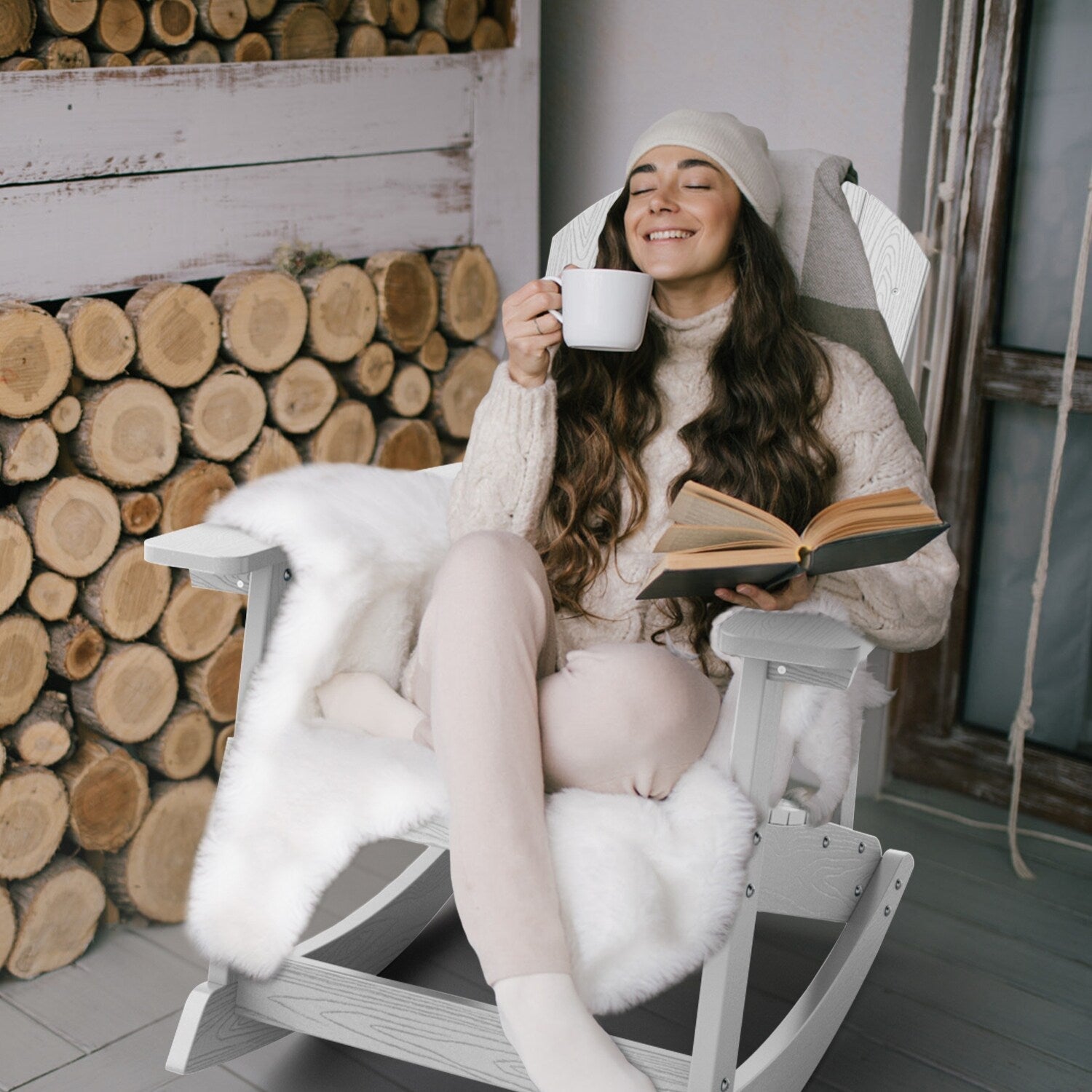 Fauteuil à bascule d'extérieur WINSOON tout temps, lot de 2