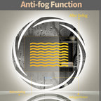 Miroir de salle de bain étanche avec éclairage LED tactile, antibuée et à intensité variable