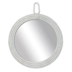 Miroir mural rond en corde de Manille blanche par East at Main