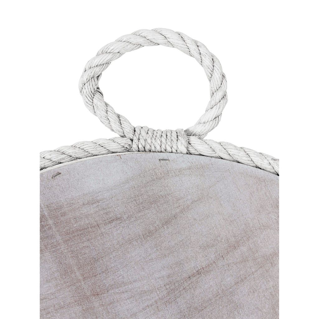 Miroir mural rond en corde de Manille blanche par East at Main