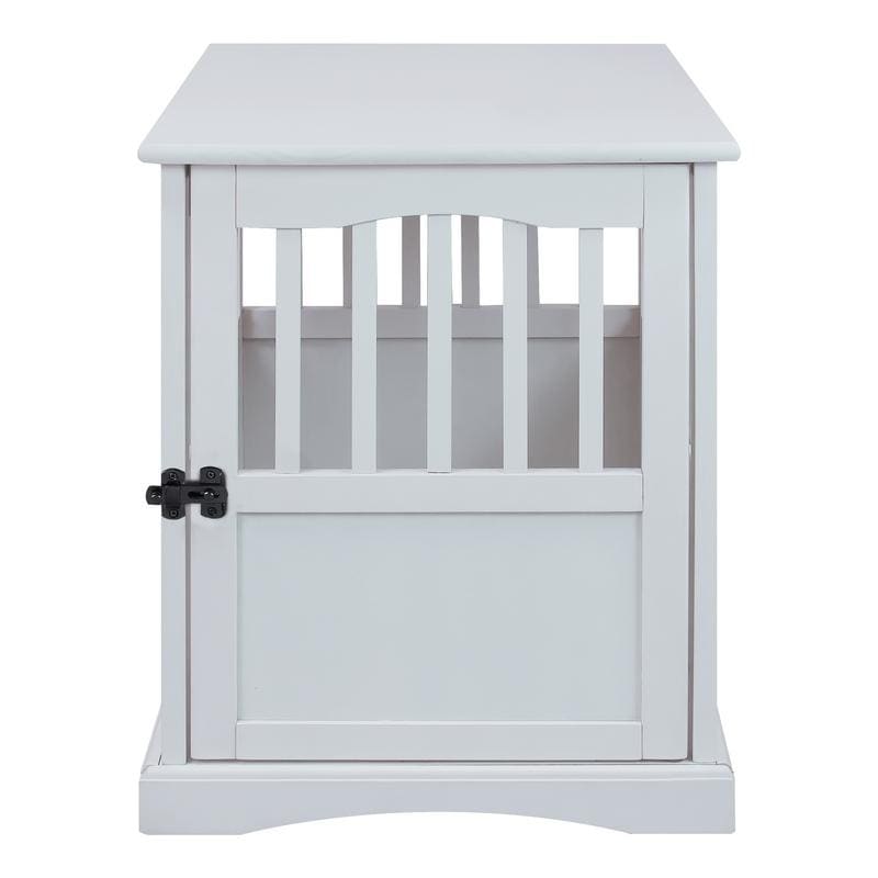 Table d'appoint en bois blanc avec cage pour animaux et porte verrouillable