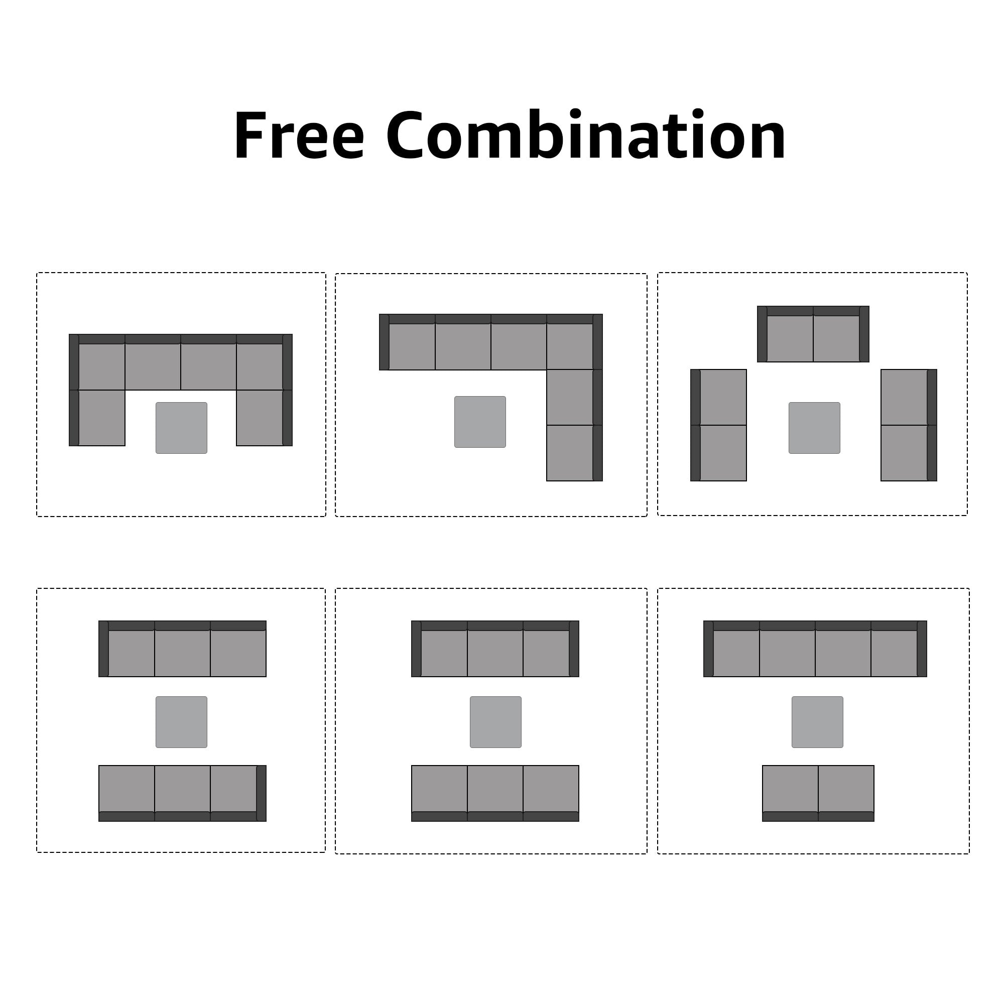 Ensemble de canapés d'angle d'extérieur 7 pièces en osier et acier avec coussins