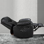 Fauteuil inclinable à large assise en cuir durable avec massage et chauffage