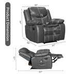 Fauteuil inclinable à large assise en cuir durable avec massage et chauffage