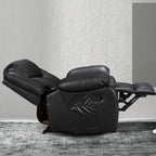 Fauteuil inclinable à large assise en cuir durable avec massage et chauffage