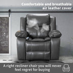 Fauteuil inclinable à large assise en cuir durable avec massage et chauffage