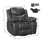 Fauteuil inclinable à large assise en cuir durable avec massage et chauffage
