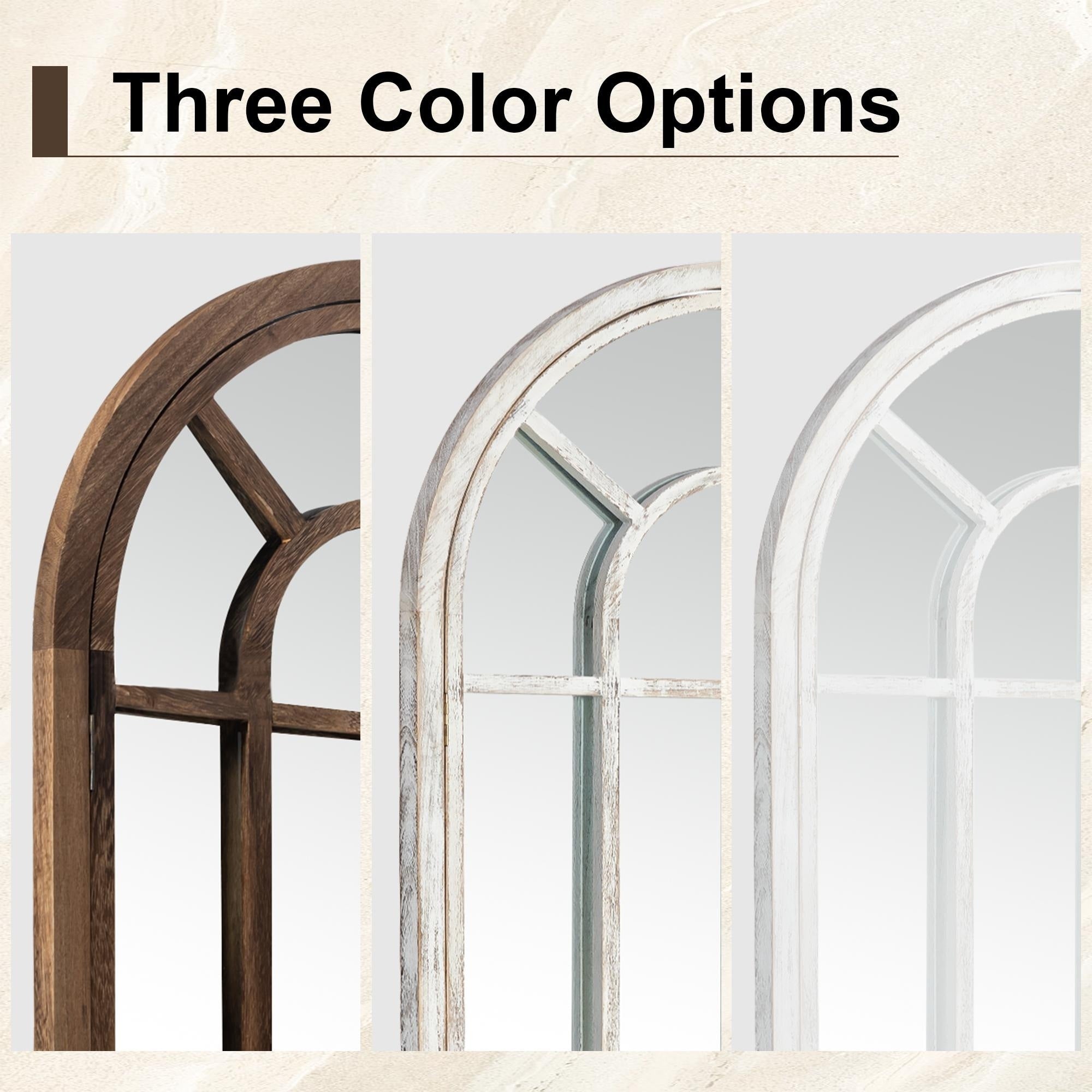 Miroir de fenêtre en bois arqué 180 cm L x 79 cm l