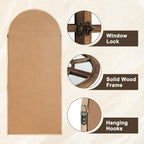 Miroir de fenêtre en bois arqué 180 cm L x 79 cm l