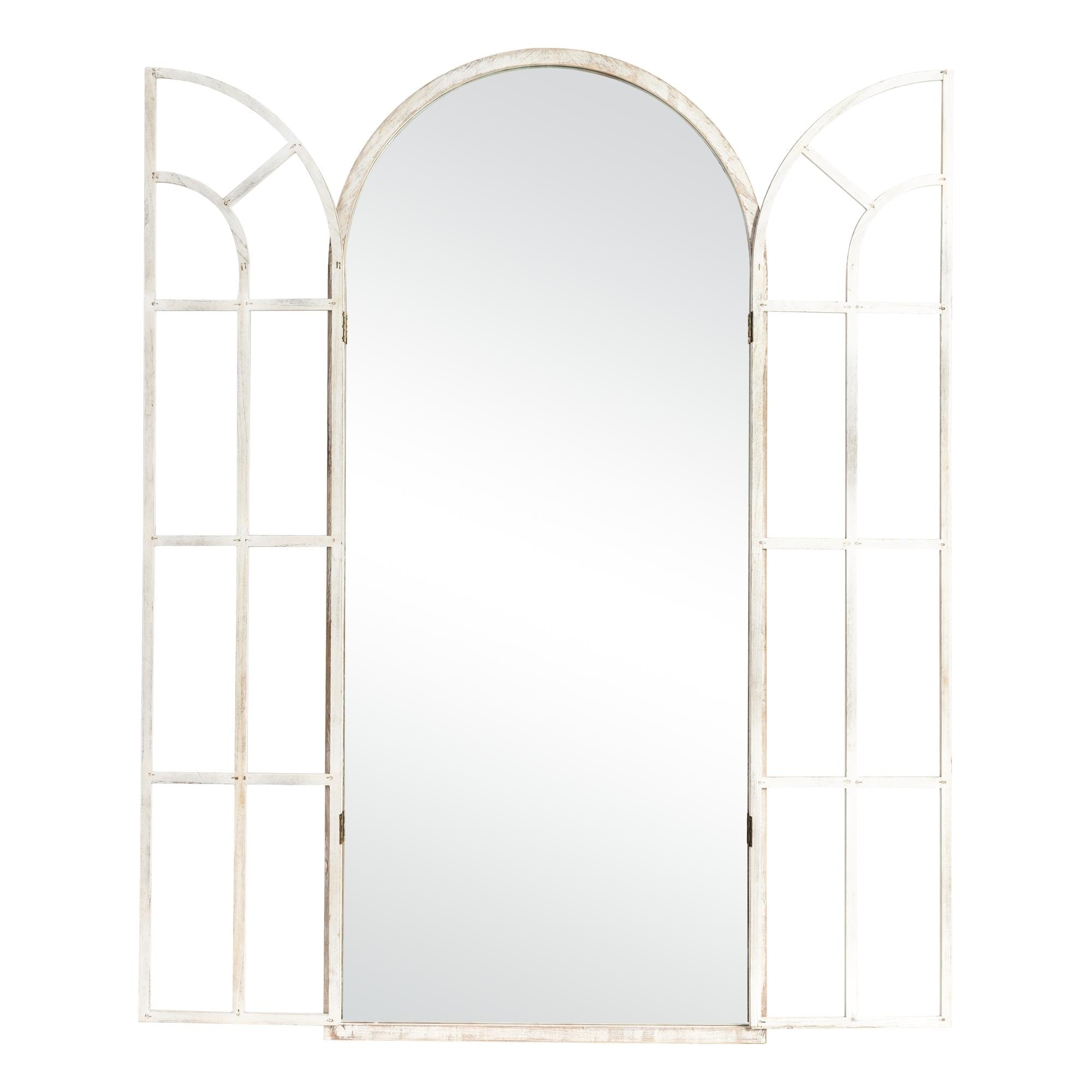 Miroir de fenêtre en bois arqué 180 cm L x 79 cm l