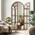Miroir de fenêtre en bois arqué 180 cm L x 79 cm l