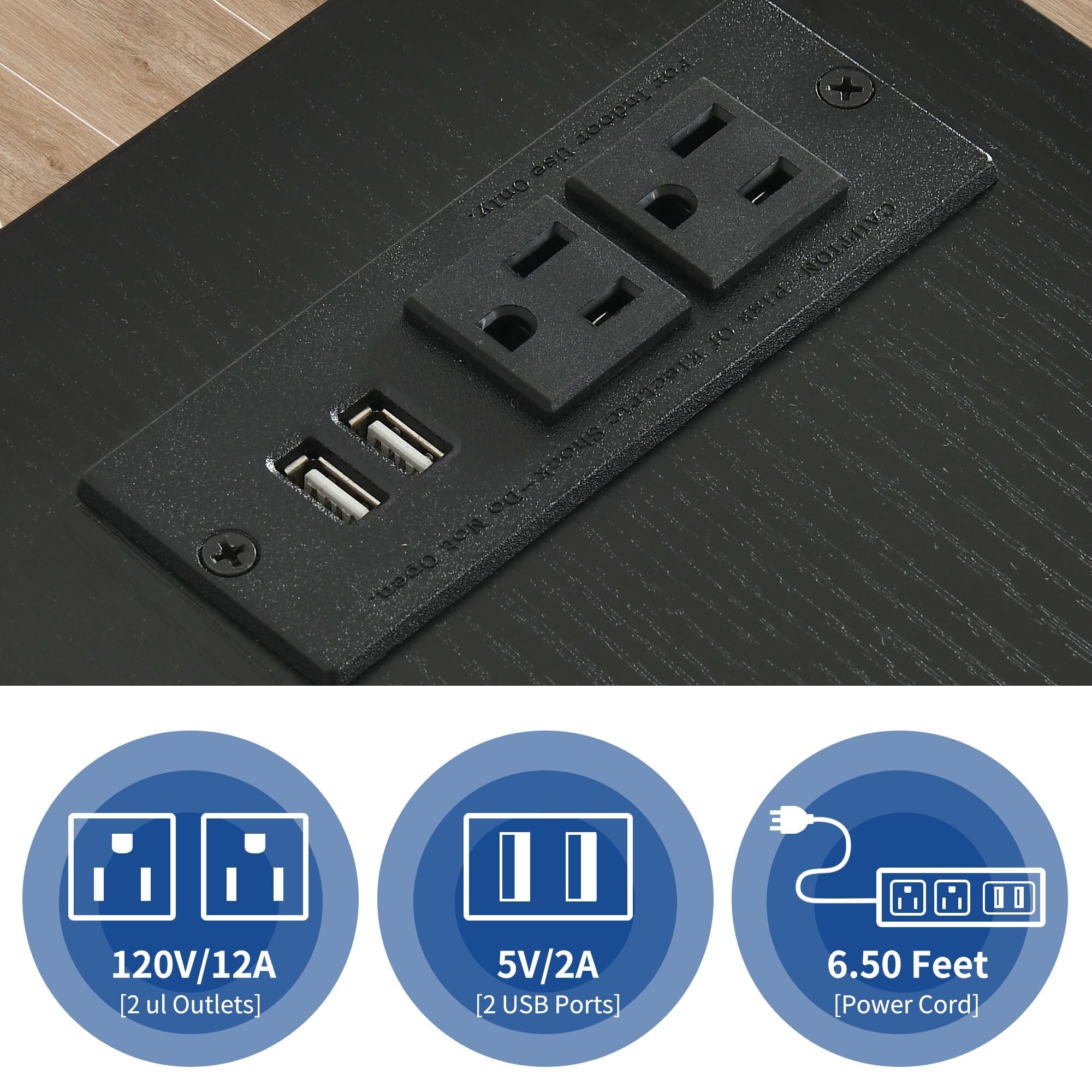 Classeur en bois avec station de recharge, classeur latéral mobile, verrouillable, compatible avec les formats A4, Lettre et Légal