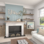 Décoration murale artisanale en bois représentant un poisson nageur, effet vieilli marron - Blanc - Roche River Decor