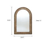 Miroir mural encadré en bois avec fenêtre cintrée, miroir de salle de bain - 39,25 po H x 25,87 po L x 1,5 po P