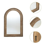 Miroir mural encadré en bois avec fenêtre cintrée, miroir de salle de bain - 39,25 po H x 25,87 po L x 1,5 po P