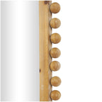 Miroir mural en bois avec cadre perlé - Marron - Roche River Decor