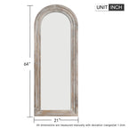 Miroir mural style échelle avec cadre en bois - 64 x 21