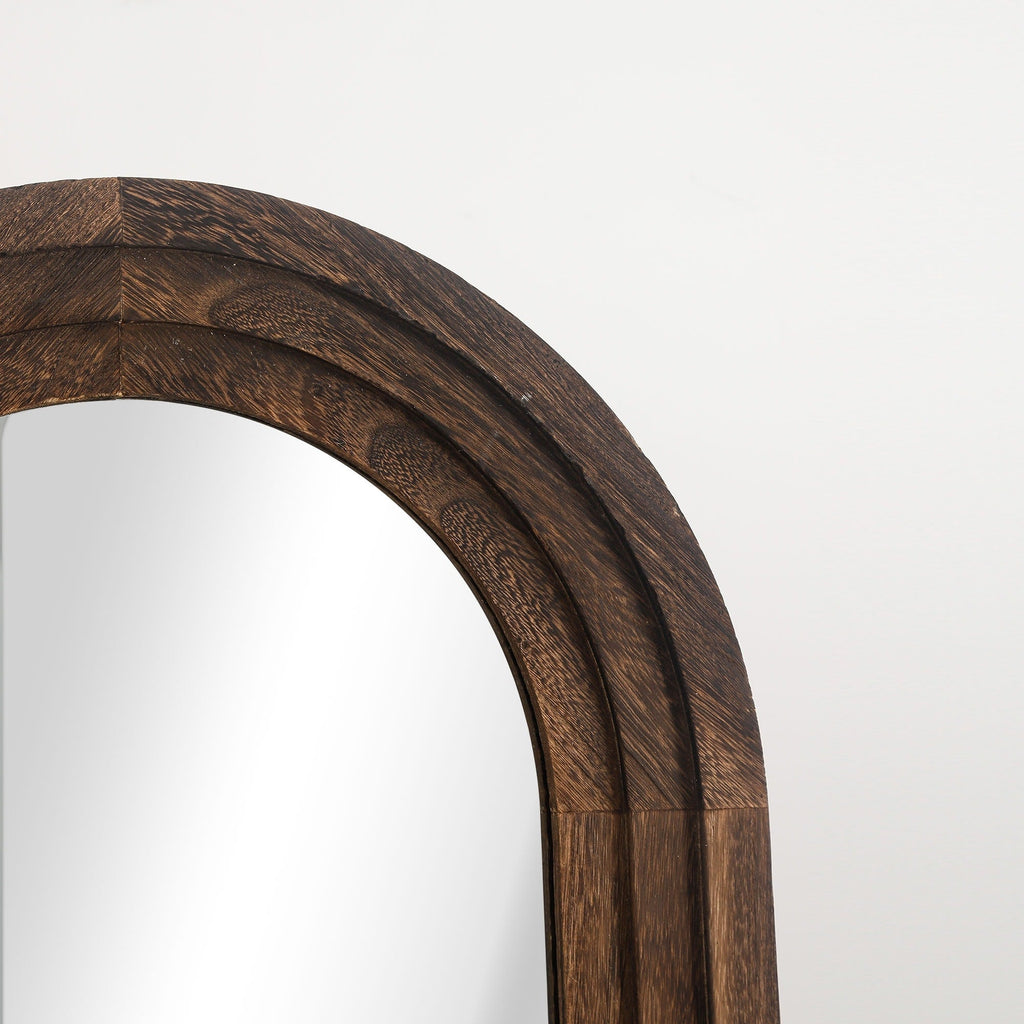 Miroir mural style échelle avec cadre en bois - 64 x 21