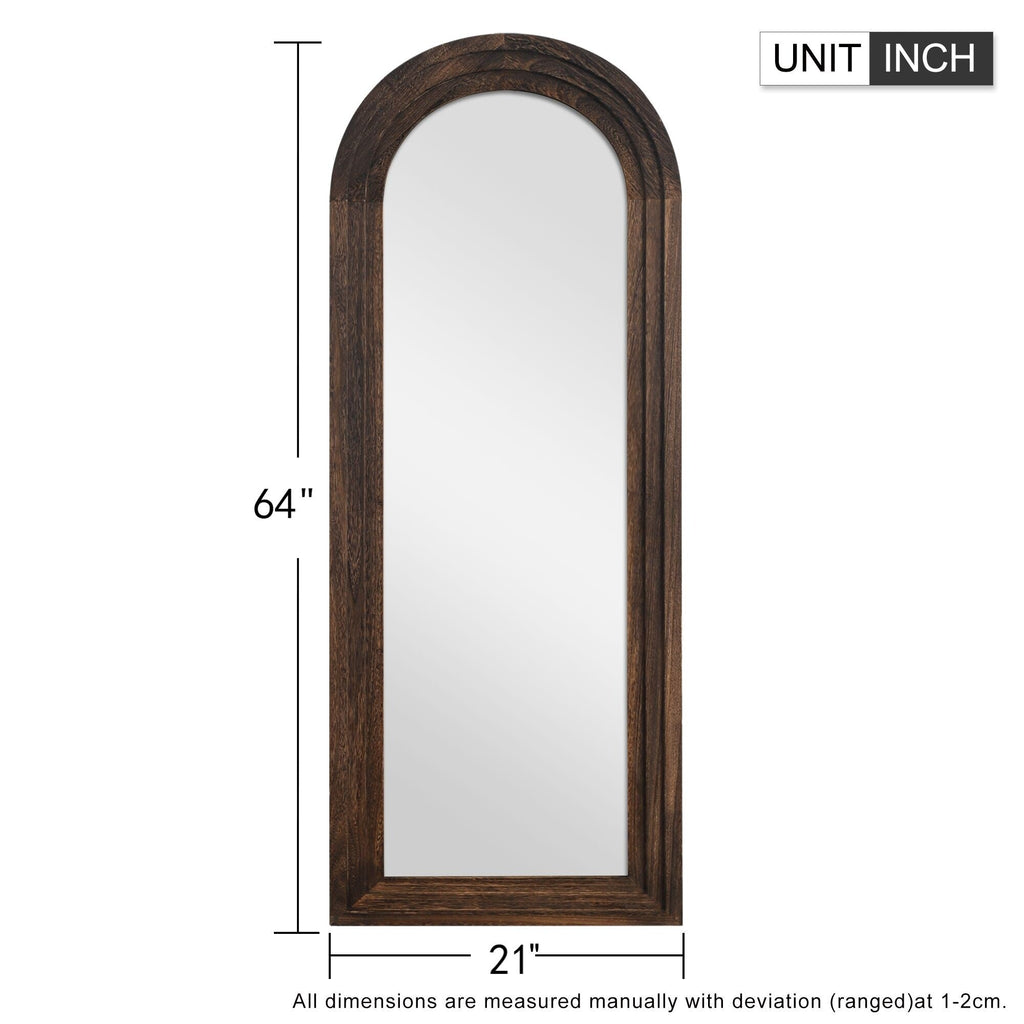 Miroir mural style échelle avec cadre en bois - 64 x 21
