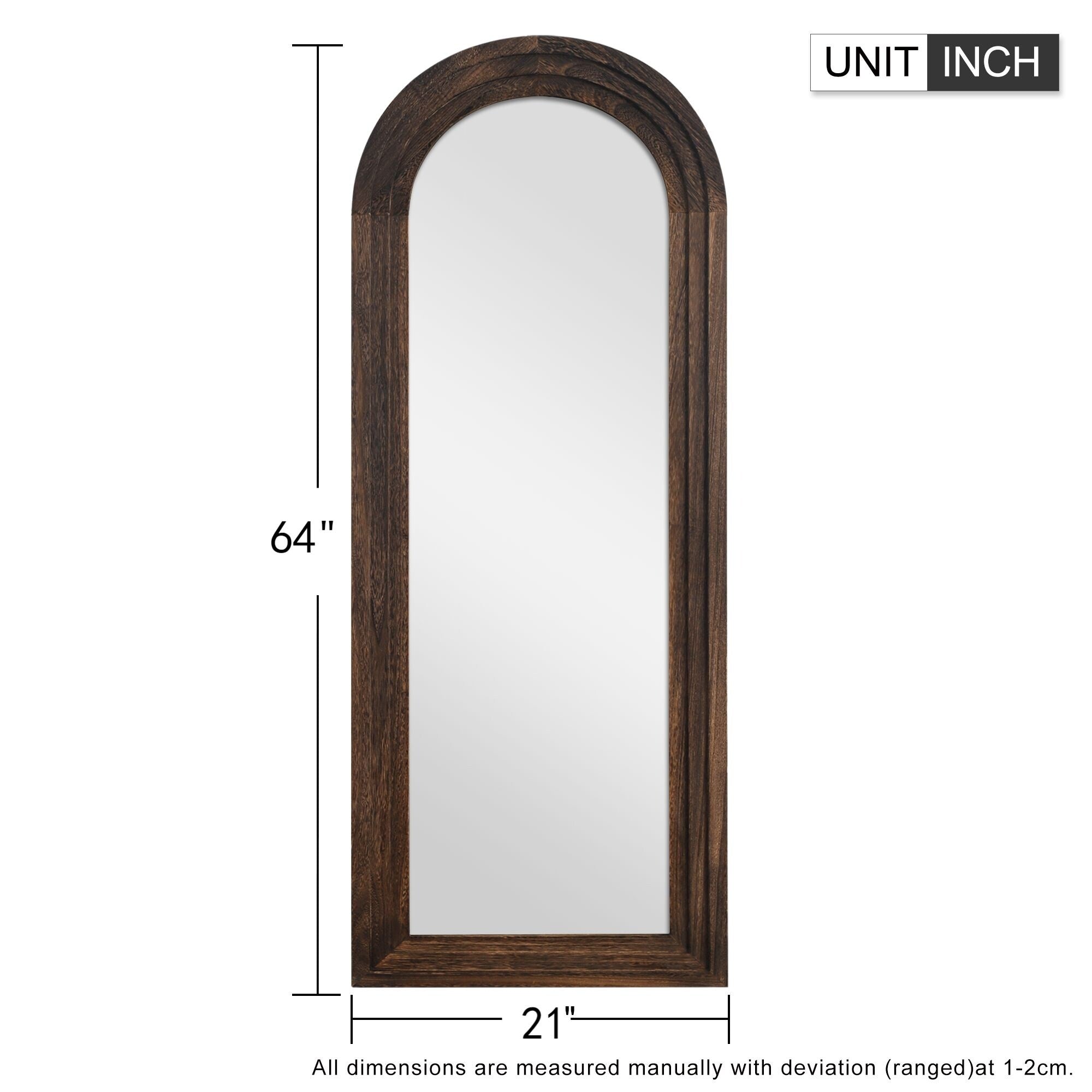 Miroir mural style échelle avec cadre en bois - 64 x 21