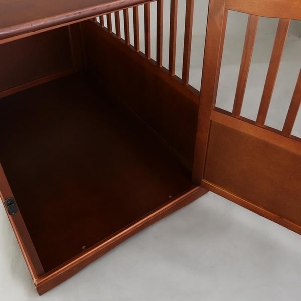 Table d'appoint en bois avec cage pour animaux et porte verrouillable