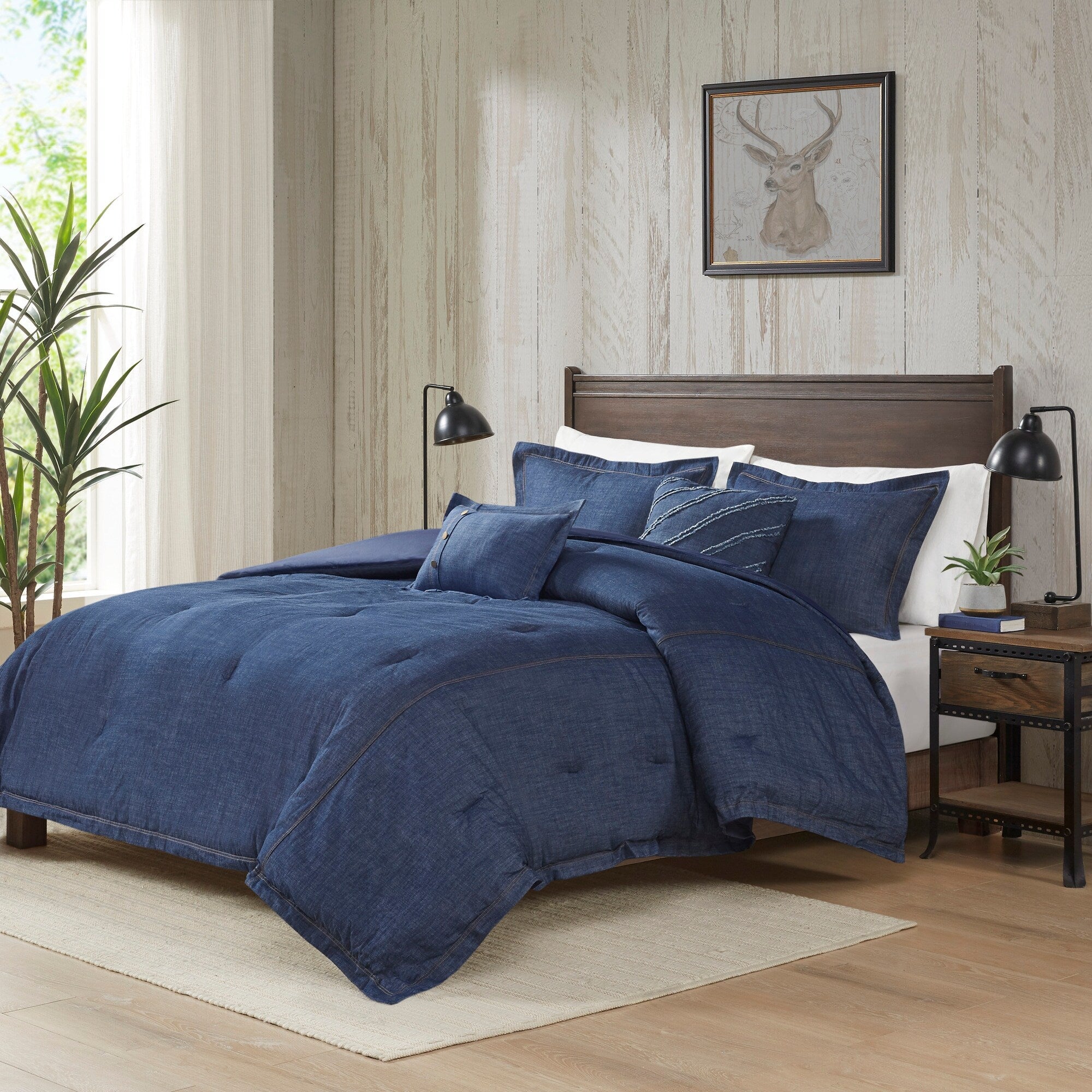 Ensemble de couette en denim surdimensionné et surrembourré Woolrich Perry Blue