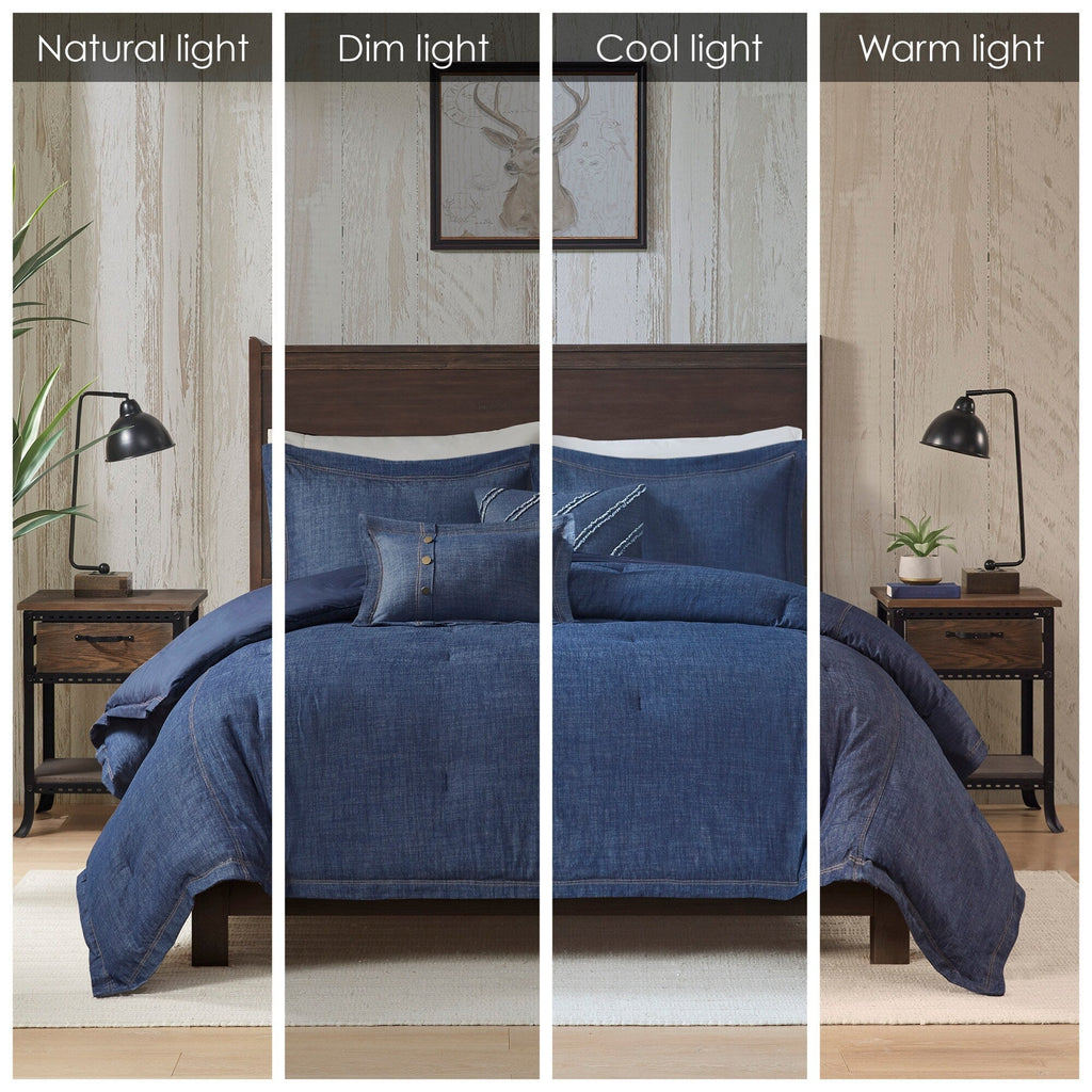 Ensemble de couette en denim surdimensionné et surrembourré Woolrich Perry Blue