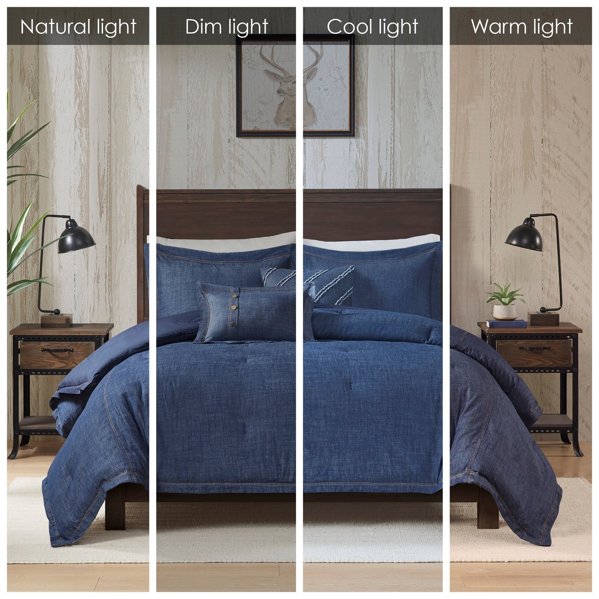 Ensemble de couette en denim surdimensionné et surrembourré Woolrich Perry Blue
