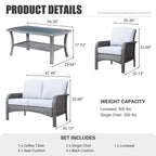 Ensemble de conversation de patio extérieur XIZZI 4 pièces avec table