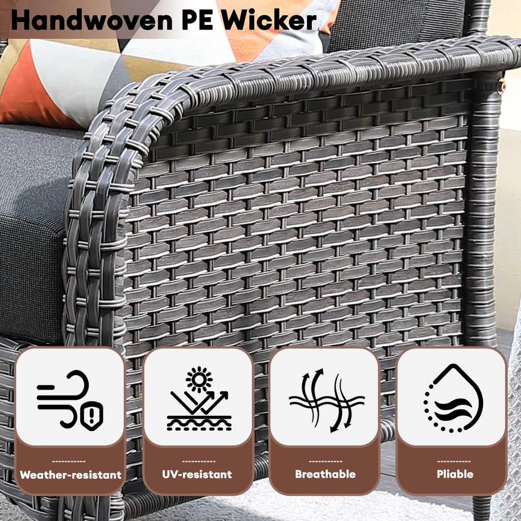 Ensemble de conversation de patio extérieur XIZZI 4 pièces avec table