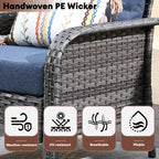 Ensemble de conversation de patio extérieur XIZZI 4 pièces avec table