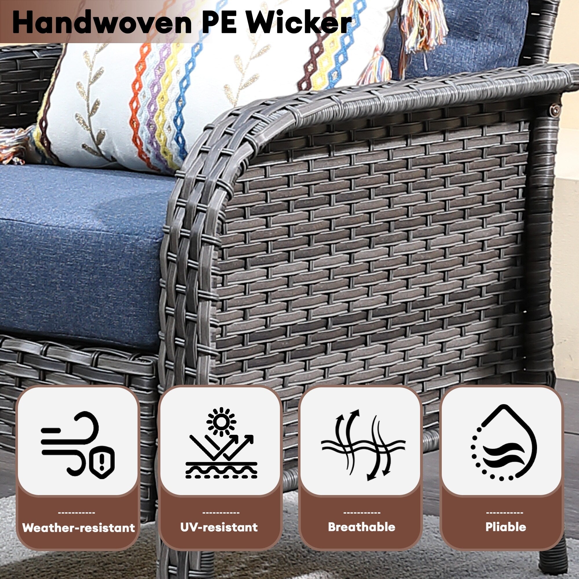 Ensemble de conversation de patio extérieur XIZZI 4 pièces avec table