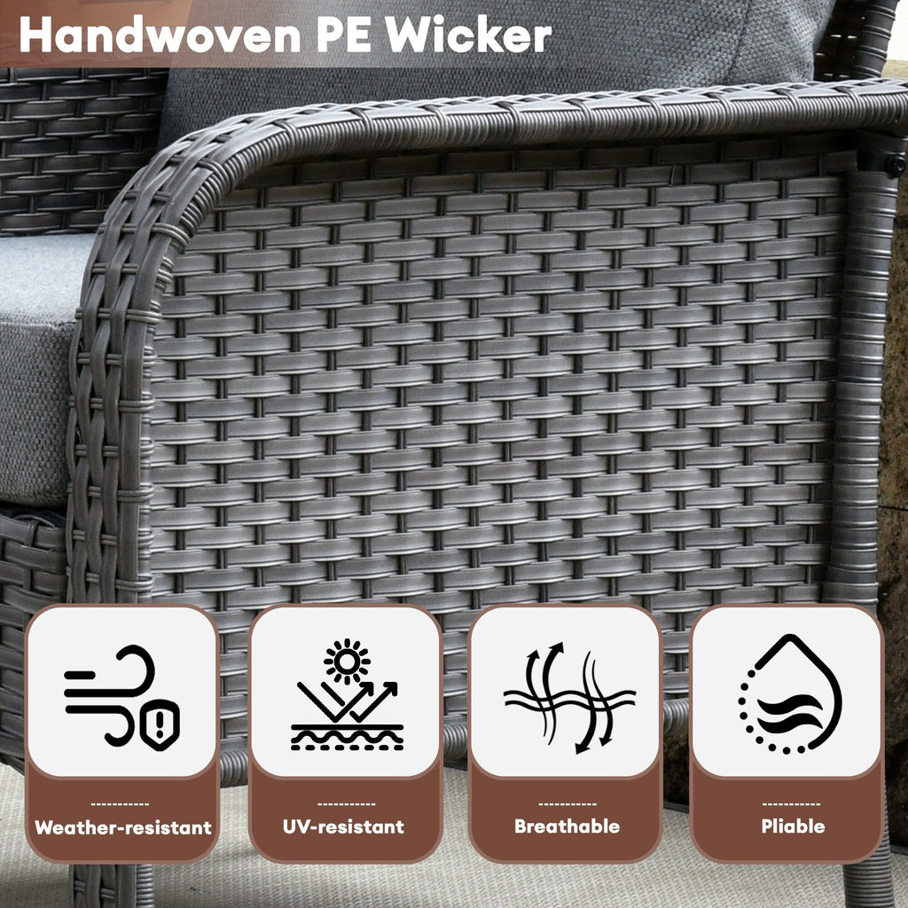 Ensemble de conversation de patio extérieur XIZZI 4 pièces avec table