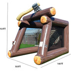 Jeu de lancer de haches gonflable XJUMP avec souffleur d'air et haches en mousse, location de qualité professionnelle, léger, jeu d'extérieur