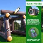 Jeu de lancer de haches gonflable XJUMP avec souffleur d'air et haches en mousse, location de qualité professionnelle, léger, jeu d'extérieur