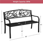 Banc de jardin Yaheetech en métal pour terrasse ou véranda - Non disponible