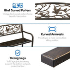 Banc de jardin Yaheetech en métal pour terrasse ou véranda - Non disponible