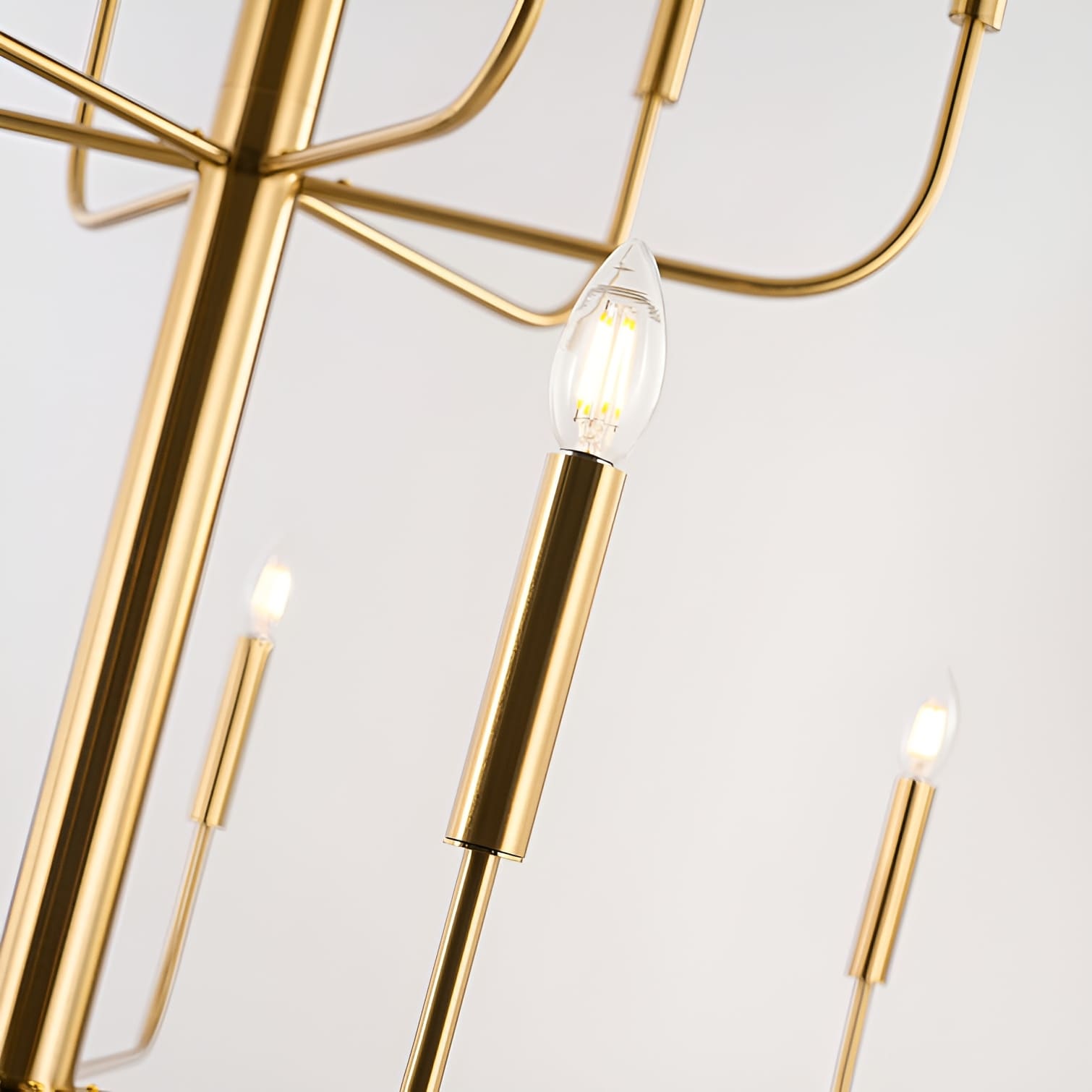 Lustre minimaliste à 15 lumières, style chandelier, 2 niveaux, design ancien - 48