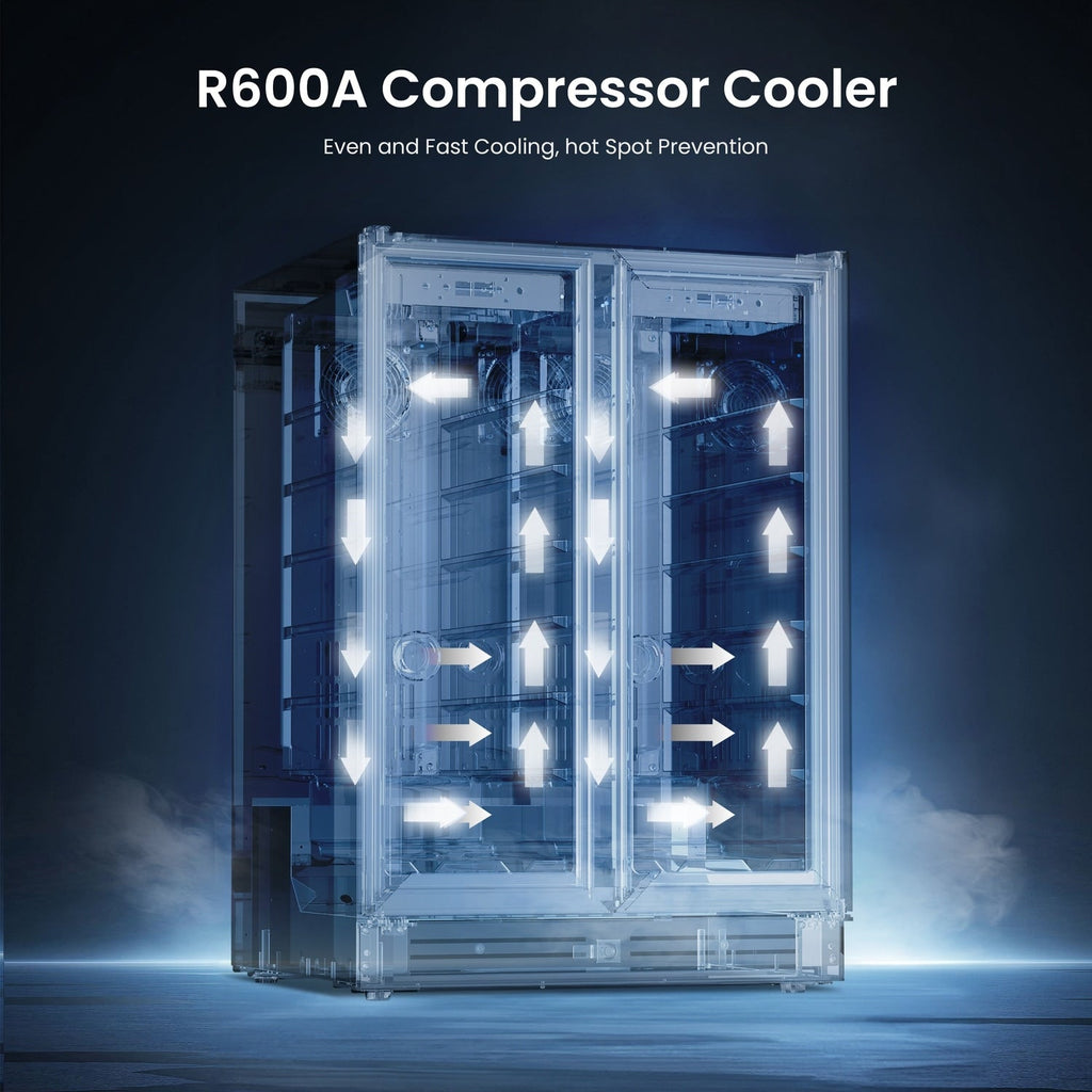 Réfrigérateur à vin/boissons 24 pouces, double zone de 20 bouteilles/60 canettes - 24 pouces