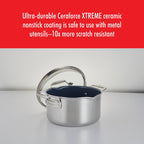 Cocotte en fonte émaillée ZWILLING Clad CFX de 6 pintes (environ 5,7 L) en acier inoxydable et céramique antiadhésive