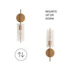 Applique murale de salle de bain de style transitionnel Zenith, style ferme moderne cylindrique, en verre bullé