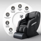 Fauteuil inclinable massant zéro gravité avec massage complet du corps, chauffage et audio Bluetooth intégré