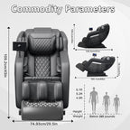 Fauteuil inclinable massant zéro gravité avec massage complet du corps, chauffage et audio Bluetooth intégré