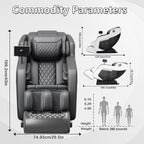 Fauteuil inclinable massant zéro gravité avec massage complet du corps, chauffage et audio Bluetooth intégré